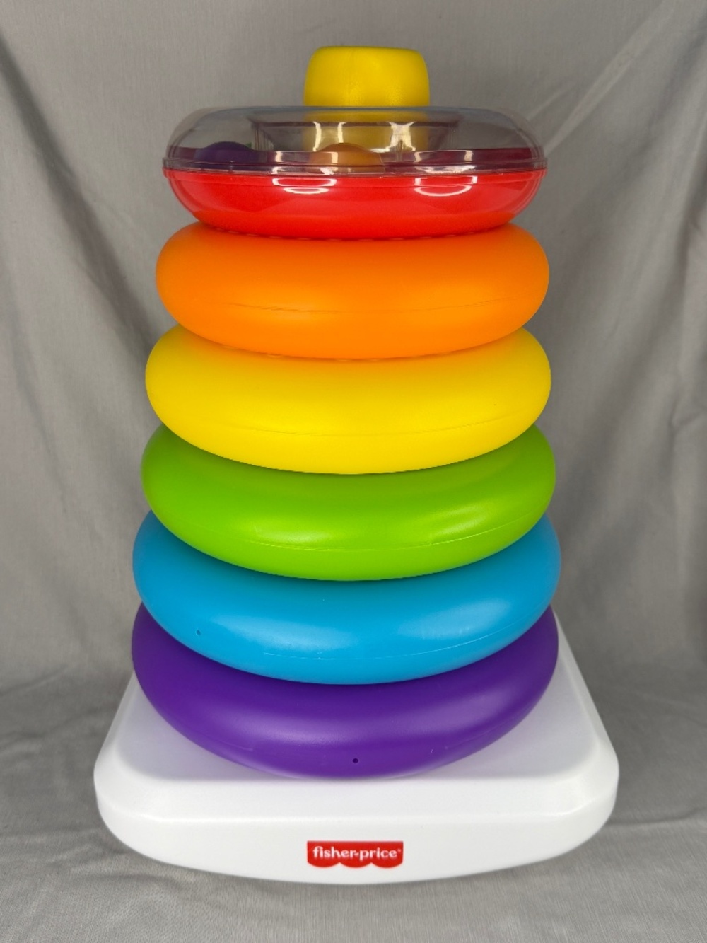 Fisher-Price Baby & Toddler Toy Giant Rock-a-Stack, Rainbow 14”